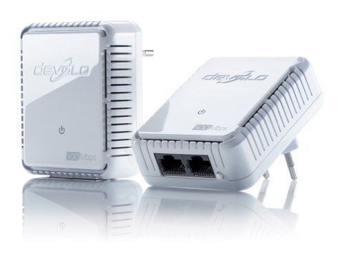 devolo dLAN 500 duo Starter Kit Powerline (500 Mbit/s Internet über die Steckdose, 2x LAN Ports, 2x Powelan Adapter, PLC Netzwerkadapter) weiß
