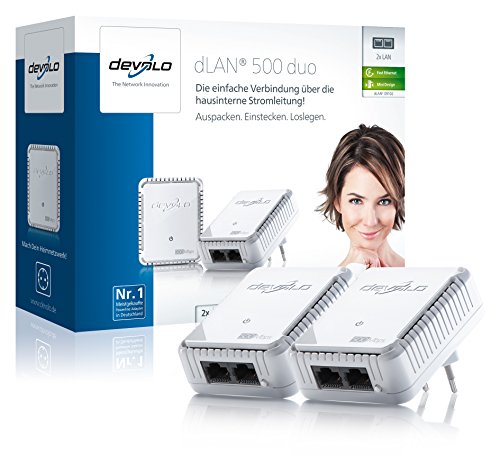 devolo dLAN 500 duo Starter Kit Powerline (500 Mbit/s Internet über die Steckdose, 2x LAN Ports, 2x Powelan Adapter, PLC Netzwerkadapter) weiß - 4