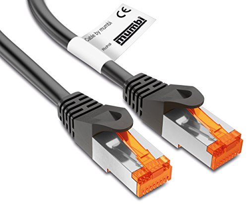 mumbi 5m Cat.6 Ethernet Lan Netzwerkkabel - Cat.6 FTP (RJ-45) 5 Meter Kabel in schwarz