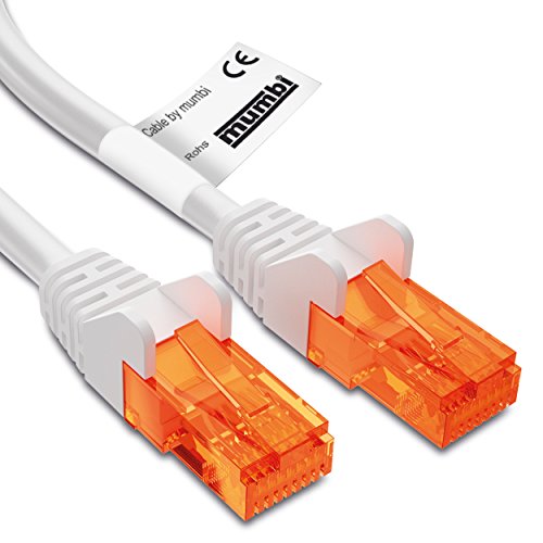 mumbi 20m CAT.5e Ethernet Lan Netzwerkkabel - CAT.5e (RJ-45) 20 Meter Kabel in weiss