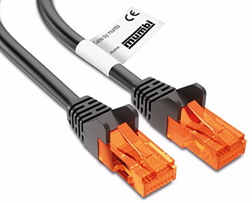 mumbi 3m CAT.5e Ethernet Lan Netzwerkkabel - CAT.5e (RJ-45) 3 Meter Kabel in schwarz