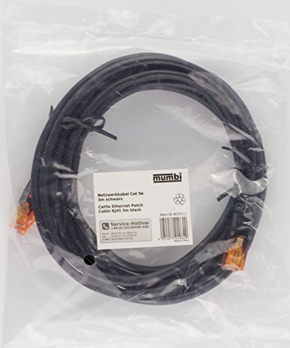 mumbi 3m CAT.5e Ethernet Lan Netzwerkkabel - CAT.5e (RJ-45) 3 Meter Kabel in schwarz - 6