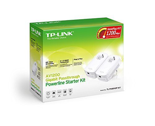TP-Link TL-PA8010P KIT AV1200 Gigabit Powerline Netzwerkadapter(1200Mbit/s, MU-MIMO, 1 Gigabit port, Steckdose, ideal für HDTV, energiesparend, Plug & Play) weiß - 3