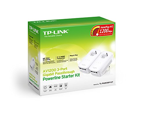 TP-Link TL-PA8030P KIT AV1200 Gigabit Powerline Netzwerkadapter(1200Mbit/s, MU-MIMO, 3 Gigabit Ports, Steckdose, ideal für HDTV, energiesparend, Plug&Play) weiß - 5