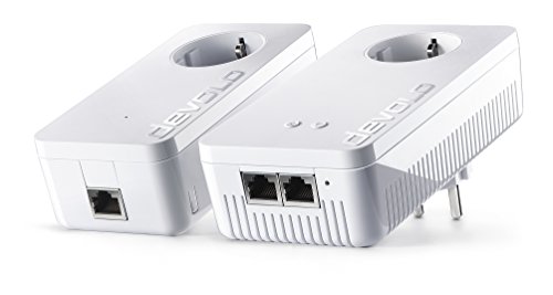 devolo dLAN 1200+ WiFi ac Starter Kit Powerline (bis zu 1200 Mbit/s WLAN ac, 2,4 und 5 GHz gleichzeitig, 2x LAN Ports, 2x Powerlan Adapter, ideal für Online Gaming und HD-Streaming, WiFi Move) weiß