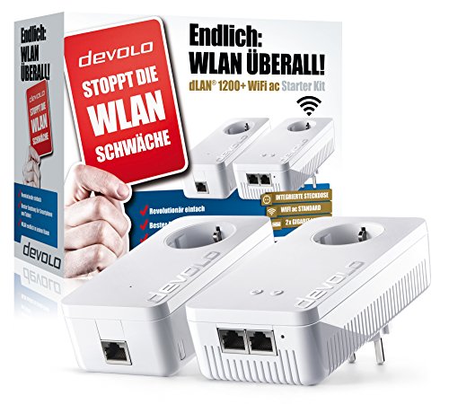 devolo dLAN 1200+ WiFi ac Starter Kit Powerline (bis zu 1200 Mbit/s WLAN ac, 2,4 und 5 GHz gleichzeitig, 2x LAN Ports, 2x Powerlan Adapter, ideal für Online Gaming und HD-Streaming, WiFi Move) weiß - 6