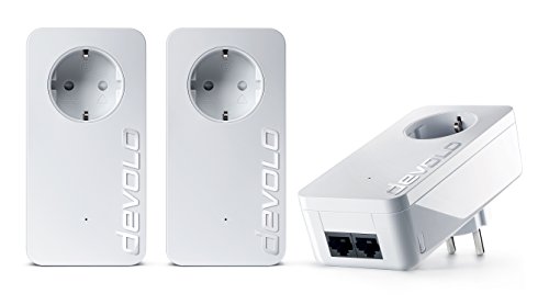 devolo dLAN 550 duo+ Network Kit Powerlan Adapter (500 Mbit/s, 3 Adapter im Set, 2x LAN Port, Kompaktgehäuse, Netzwerk, Powerline, einfaches LAN Netzwerk aus der Steckdose) weiß