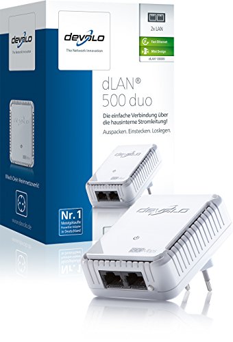 devolo dLAN 500 duo Powerline (500 Mbit/s Internet über die Steckdose, 2x LAN Ports, 1x Powerlan Adapter, PLC Netzwerkadapter) weiß - 4
