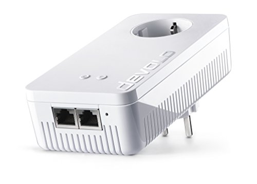 devolo dLAN 1200+ WiFi ac Powerline (1200 Mbit/s WLAN ac, 2,4 und 5 GHz gleichzeitig, 2x LAN Ports, 1x Powerlan Adapter,ideal für Online Gaming und HD-Streaming, PLC Netzwerkadapter, WiFi Move) weiß